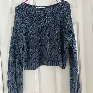 Zara Blue Knit Sweater Size Medium